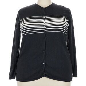 Style&Co Black and White Striped Cardigan